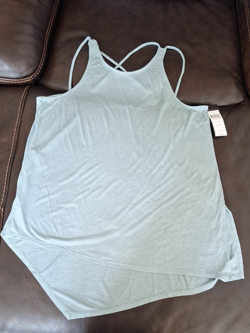 BCBGMaxAzria Pale Blue Double-Strap Tank Top